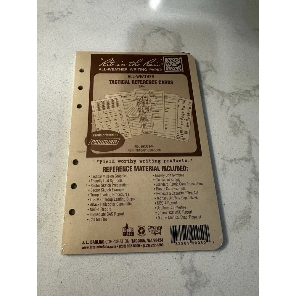 Rite in the Rain All Weather Tactical Reference Card Set 4 5/8